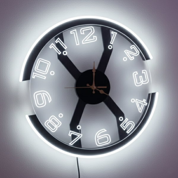 Neon X Modern Design Clock